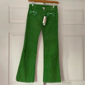 NWT Gymboree Green Front Bow Ribbon Corduroy Flare Pangs